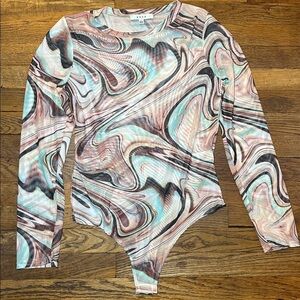Gaze Multicolor Swirl Long Sleeve Bodysuit